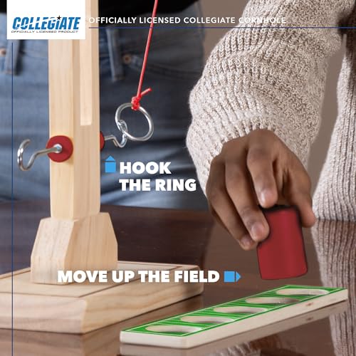 Wild Sports NCAA Iowa State Cyclones Wooden Ring Swing Battle - Head-to-Head Ring Toss Hook & Ring Game for College Football Fans