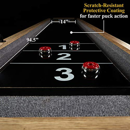 Barrington 9ft Shuffleboard Table with Scratch-Resistant Playfield and 8 Puck Set - size: 9 Ft. Wentworth