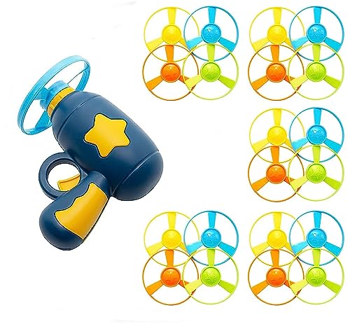 Cat Fetch Toy, Interactive Flying Cat Toy with 20 Propellers, Kitten Tracks Toy for Training Hunting Chasing - color: Dark Blue + 20 Propellers