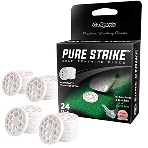 GoSports Pure Strike Golf Training Discs 24 Pack | Golf Swing Trainer and Ball Striking Training Aid for Contact, Compression and Swing Path Practice | Indoor and Outdoor Golf Practice Equipment