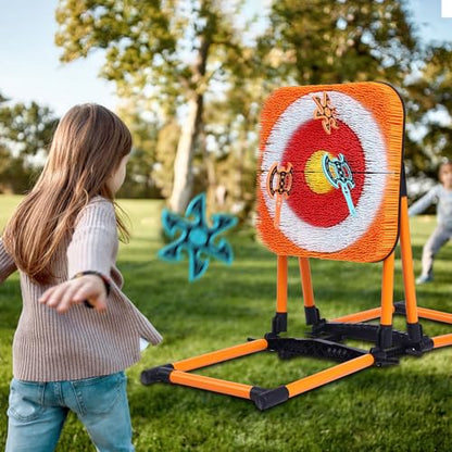 Portable Axe Throwing Game, Throwing Bristle Target with 16 Throwing Axes Set for Backyard, Indoor & Outdoor,Yard Games, Carnival Games