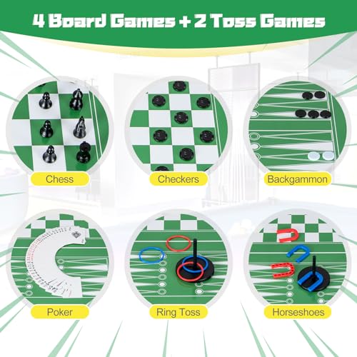 GYMAX 12 in 1 Multi Game Table, 48" Combo Game Table w/Billiards, Foosball, Ping Pong, Hockey, Shuffleboard, Bowling, Chess, Checkers, Backgammon and More for Party, Game Room, Family Night