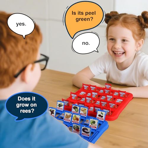 Classic Fruit Guessing Board Game for Kids Ages 3 and Up – Who is It? – Two-Player Logic Deduction Game to Boost Cognitive Skills, Family Fun – Travel Friendly Educational Toy - style: Fruit