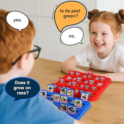 Classic Fruit Guessing Board Game for Kids Ages 3 and Up – Who is It? – Two-Player Logic Deduction Game to Boost Cognitive Skills, Family Fun – Travel Friendly Educational Toy - style: Fruit
