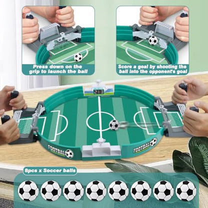 Balana Football Table Interactive Game, Mini Tabletop Soccer Pinball Games Set with 8 Balls, for Foosball Pinball Kids Adults Interactive Game Room Family Night, Green
