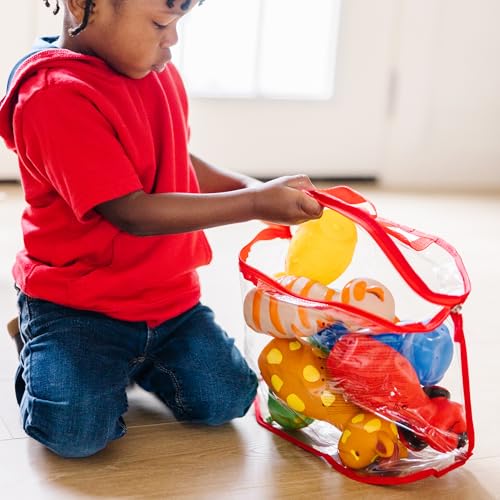 Melissa & Doug K's Kids Bowling Friends Play Set and Game with 6 Pins and Convenient Carrying Case Indoor Outdoor Bowling Set, Soft Plastic Animal Pins, for Ages 2+