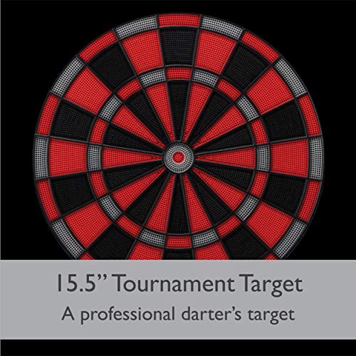 Viper Neptune Electronic Dartboard with Cabinet, 15.5 in Regulation Target, 57 Games, 16 Players, 6 Darts Included, Black