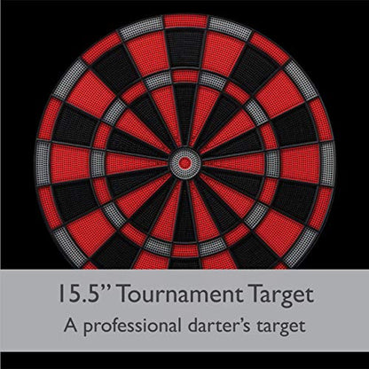 Viper Neptune Electronic Dartboard with Cabinet, 15.5 in Regulation Target, 57 Games, 16 Players, 6 Darts Included, Black