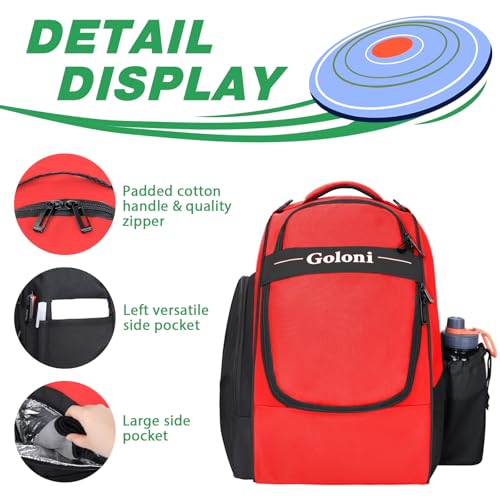 Disc Golf Bag Holds 23+ Discs,Durable Disc Golf Backpack with cooler compartment,Large Capacity Frisbee Bags