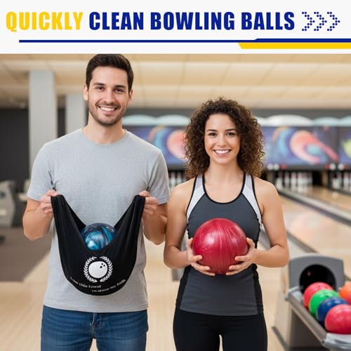 Civaner 3 Pack Bowling Ball Seesaw Bowling Ball Polisher Washable Bowlings Accessories Giant Bow Ling Balls Polisher Cleaner Towel Seesaw Holder Towel Bag Black - style: Novel
