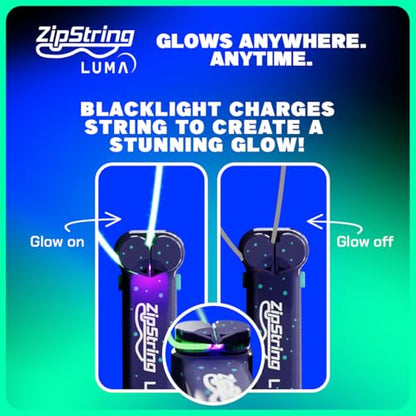 ZipString Luma - The Patented Glow-in-The-Dark Toy that Flies a Loop of String Classic - Featured String Rope Launcher Loop Fidget Toy, Bundle