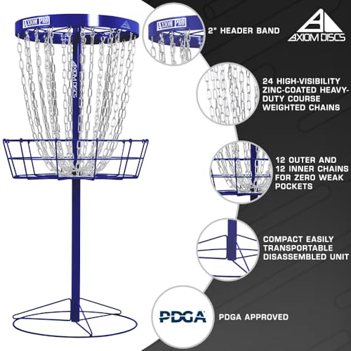 Axiom Discs Pro 24-Chain Disc Golf Basket - color: Royal