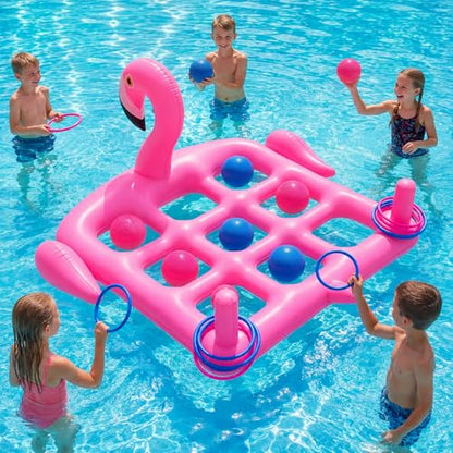 Utook Pool Party Toys Games Set -Giant Tic Tac Toe Pool Toy- 2-in-1 Inflatable Games -Thickened Leak-Proof PVC, Outdoor Water Toys for Toddlers Kids Age 4+, Use in Pool Beach Lawn