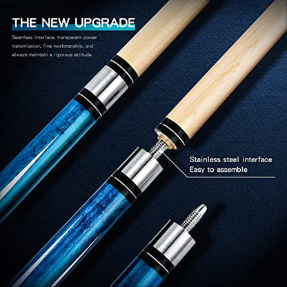 58 Inch 19oz/20oz Maple Billiard Stick Pool Cue Set 13mm Tip, Hardwood Canadian Maple Professional Billiard Pool Cue Stick - color: 19Oz