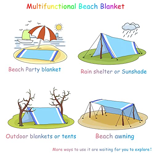 BYDOLL Beach Blanket Waterproof Sandproof Large Sand Free,78''X81''/10'X9' Oversized Sandless Lightweight Blanket Picnic Mat for Beach Travel Camping Hiking with Stakes - color: Boho, size: 78"X81"