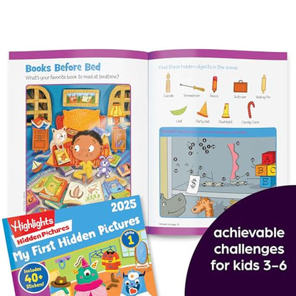 Highlights My First Hidden Pictures 2025 Activity Books for Kids Ages 3-6, 4-Book Set of Travel-Friendly Screen Free Seek and Find Fun with Stickers