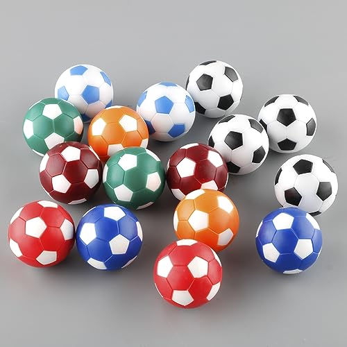 BQSPT 32mm Foosball Balls Foose Balls Table Soccer Game Replacement Foosballs 16pcs,Foosball Multicolor Official 32mm Mini Table Footballs Ball Accessory (16 Pack)