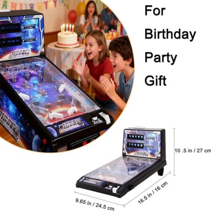 Pinball Machine Kit for Christmas, Tabletop Arcade Electronic Game, Desktop Mini Pinball Shooting Toy, Classic Retro Electronic Pinball Gifts for Boys Girls