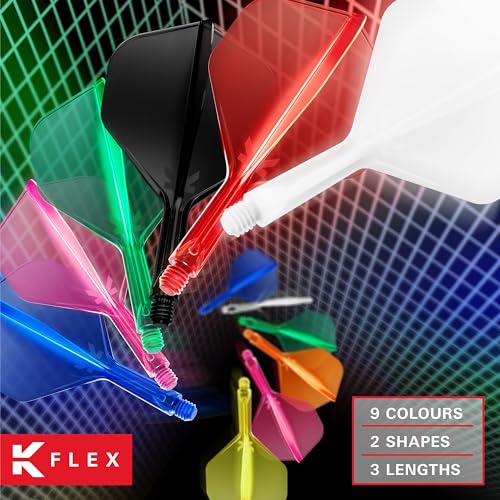 Target Darts K Flex Integrated Dart Flight and Shaft, No.6 | 3-Pack K-Flex - No. 6, Kflex Precision-Molded 2-in-1 Dart Flights and Dart Shaft | Professional Dart Accessories - color: Red, size: Medium (33mm)