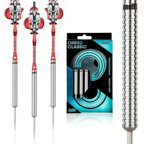 ONE80 90% VHD Steel Tip Tungsten Dart, Professional Barrel Style with Extra Flights, Shafts and Sharpener Gift Box Packaging - style: A-23g