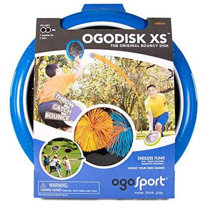 OgoDisk XS Disc Set with 2 OgoSoft Balls - 12" Bouncy Disc Toy Outdoor Lawn Pool - Throw, Throw, Throw, Catch Game - Kids & Adults Ages 8+