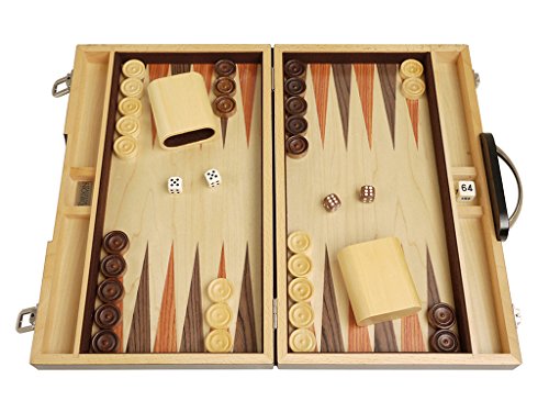 15-inch Retro Wood Backgammon Set - 2 Players, Ages 8+