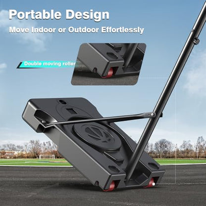 Basketball Hoop Outdoor, 10FT Height Adjustable 45 Inch Shatterproof Backboard Portable Basketball Hoops Goals System with 2 Wheels for Backyard/Driveway/Indoor/Court - style: 02 Charcoal Black