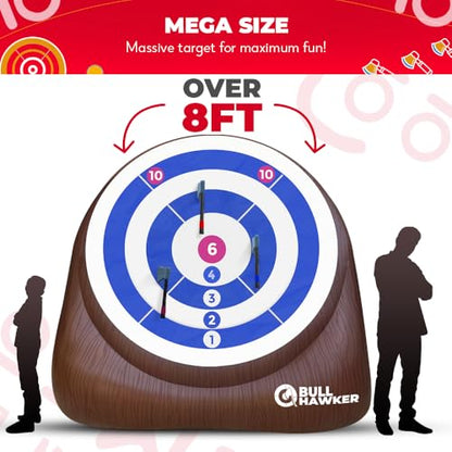 Swooc Games® - Bull Hawker™ | Giant Axe Darts with 15+ Games | Axe Throwing Game for Backyard with Air Pump | Large Outdoor Games for Adults and Family | Party Carnival Game | Throwing Yard Fun - size: XL - 8ft