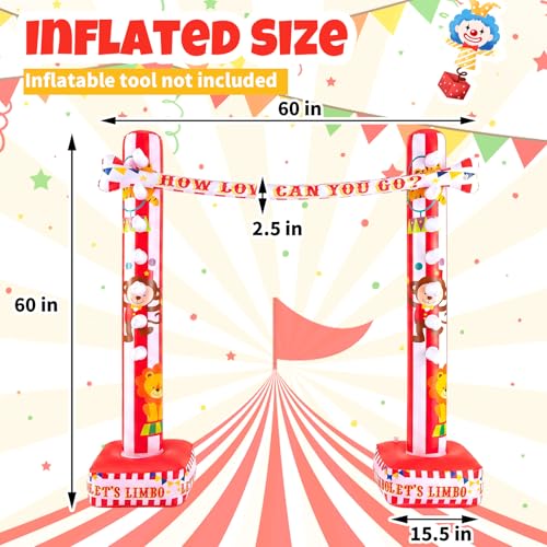 Threan Circus Inflatable Limbo Game for Kids Adults Toddlers Carnival Theme Party Enhance Family Bonding for Indoor Outdoor Birthday Picnic Pool - style: Circus