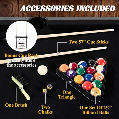Barrington Billiards Multiple Styles Pool Table, Preassembled Playfields with Complete Billiard Accessory Sets, Perfect for Family Game Rooms | Multiple Styles - style: 7.5 Ft Blackstone