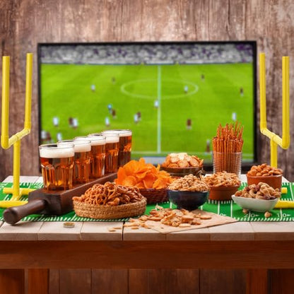 Moukeren 3 Pcs Football Party Decorations Football Table Runner with Plastic Goal Post Centerpieces 19.69" x 11.81" Soccer Goal Post Field Table Decor for Sports Theme Birthday Party Supplies - size: 72" X 13",16.1" X 23.6"