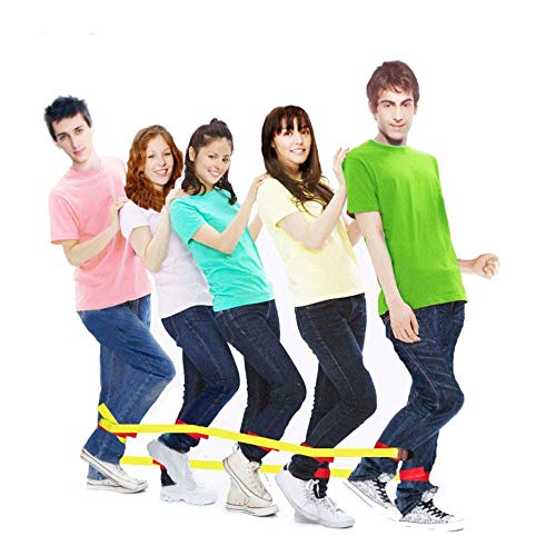 Sonyabecca Cooperative Band Walker Race Band Set for Team Building Games, 5-Person Team Walking Bands, Available in Single or 2-Pack Sets for Kids & Adults - size: 1 Set 5-Legged