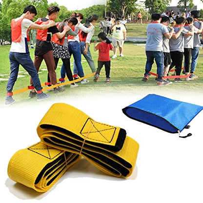 5 Legged Race Bands, Field Day Games for Adults and Kids Picnic Family Reunion Backyard Games Team Building Games, Giant Games for Yard, Lawn, Camping, Beach (Yellow) - color: Yellow
