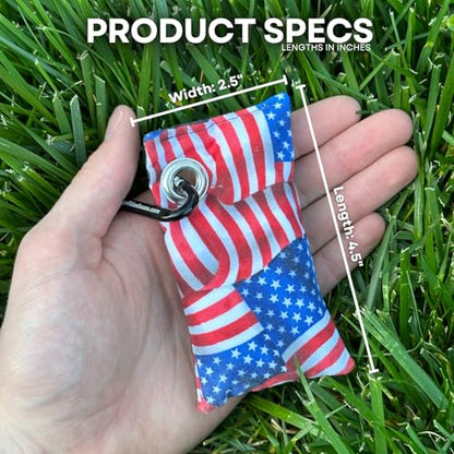 HYZER HOUND DISCS Disc Golf Chalk Bag | Dry Your Hands in the Heat of Summer | Attaches to Bag with a Carabiner | Improve Your Hand Grip for Consistency | Essential Disc Golf Accessories | Chalk - color: USA Flag