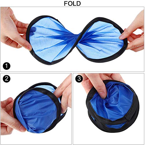 Norme 24 Pcs Foldable Flying Disc Fans Bulk with Bags 9.8 Inch DIY Handheld Folding Fly Cooling Fans Beach Flying Disc for Summer Outdoor Game Activities Independence Day
