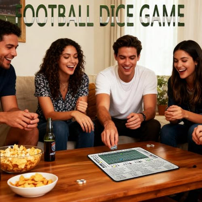 Football Dice Board Game – Football Board Game, Wooden Tabletop Game with Scoring Track, 11"x9" Perfect for Family Gatherings, Adult Parties Giving
