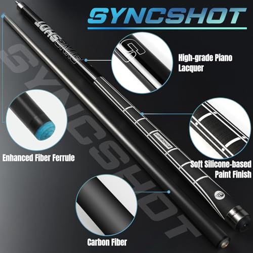 Carbon Fiber Pool Cue Stick 58" Professional Pool Sticks for Adults Full Carbon Technology Tacos De Billiar Low Deflection Billiard Pool Table Cues 3 Colors Available - color: Black- H1