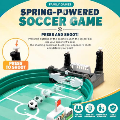 Football Table Interactive Game, Mini Tabletop Soccer Pinball Games Set with 4 Balls, for Foosball Pinball Kids Adults Interactive Game Room Family Night, Green (16.8inch) - color: 42cm