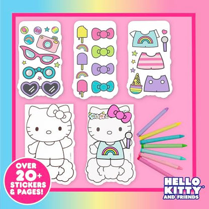 Hello Kitty and Friends 2-in-1 Coloring & Sticker Book, Includes 25+ Stickers, Crayons, Sanrio Sticker Book, 5 Year Old Girl Gift, Toddler Girl Toys, Hello Kitty Toys, Sanrio Stuff, Girl Toys Age 4-5 - style: Hello Kitty and Friends