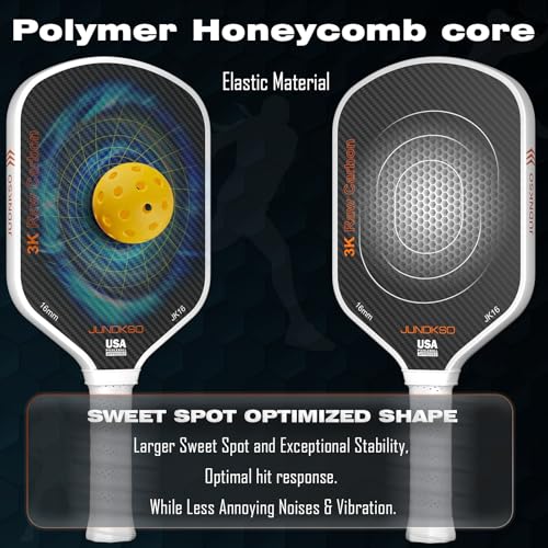 Carbon Fiber Pickleball Paddles USAPA Approved Raw Carbon Frosted - color: white