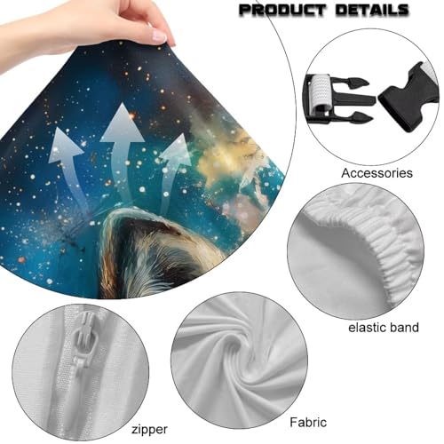 Suobstales Galaxy Wolf Pattern Gaming Chair Covers Waterproof Cat Scratch Proof Stretch Game Chair Cover with Armrest Anti-Scratch Protection for Ergonomic Gaming Rotating Desk Chair - color: Galaxy Wolf