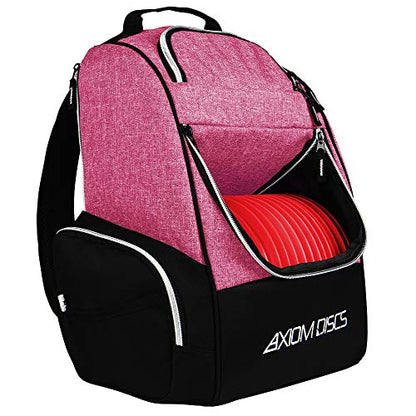Axiom Discs Shuttle Disc Golf Backpack Bag (Choose Your Style and Color) - color: Heather Red, style: Without Velcro Side Panel
