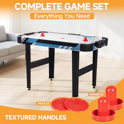 48” Air Hockey Table for Adults – Full-Size Arcade Game Table with LED Electronic Scoreboard, 2 Pushers & 2 Pucks, Sturdy MDF Frame for Home, Office & Game Room