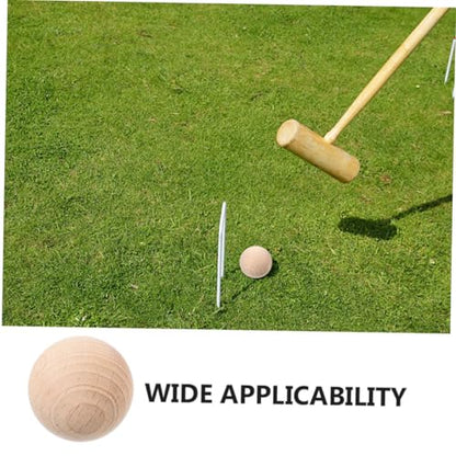 Outdoor Games 5pcs Wooden Croquet Balls Leisure Activity Replacement for Croquet Set Family Gathering