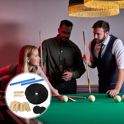 Soulchen 50 Pcs Pool Table Leveling Kit 28 Wooden Wedges 20 Rubber Shims 2 Blue Wax Sticks Billiard Table Installation Shim Set for Leveling, Recovery, Easy Assembly Accessories