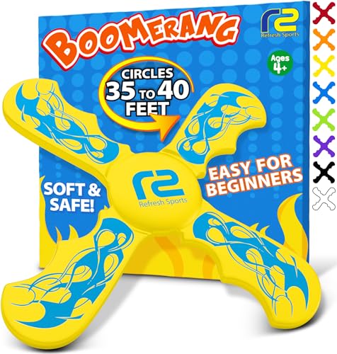 Kids Beach Toys & Beach Games - Ultimate Beach Boomerangs for Summer Play - Fun Outdoor Summer Toy for Boys & Girls - Beach Toys for Kids Ages 8-12 & Tons Of Fun Toy Outdoor Gifts For Kids 6 7 8 9 10+ - color: Yellow