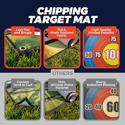 TOY Life Chipping Golf Practice Mats Golf Game Training Mat Indoor Outdoor Games for Adults Family Kids Outdoor Play Equipment Stick Chip Golf Set Backyard Game(Patented) - style: Dart Board Style