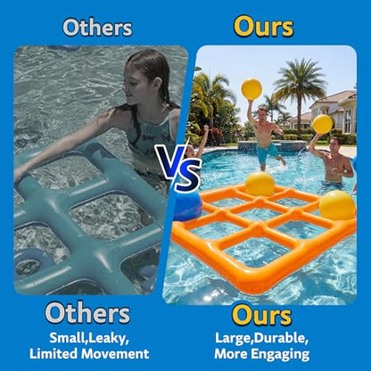 Outdoor Games for Adults and Family, Giant Tic Tac Toe Game with 10 Balls, Outside Toys for Kids Ages 8-12, 2-10 Players, Yard Pool Beach Lawn Camping