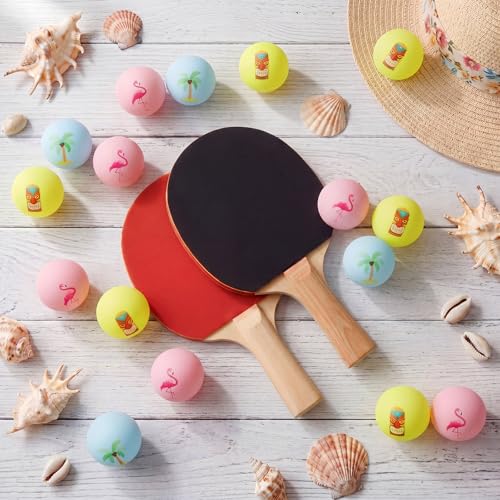 Soulchen 24 Pcs Table Tennis Balls Bulk 40mm Novelty Fun Table Tennis Balls Accessories for Gift Party - style: Flamingos