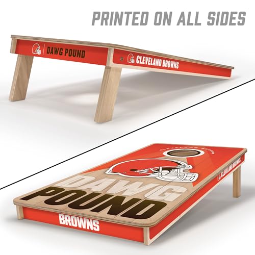 YouTheFan NFL 2' x 4' Slogan Series Professional Wood Cornhole Game - color: Cleveland Browns